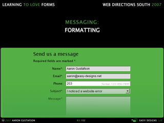 MESSAGING: FORMATTING 