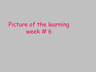 Picture of the learning week # 6 