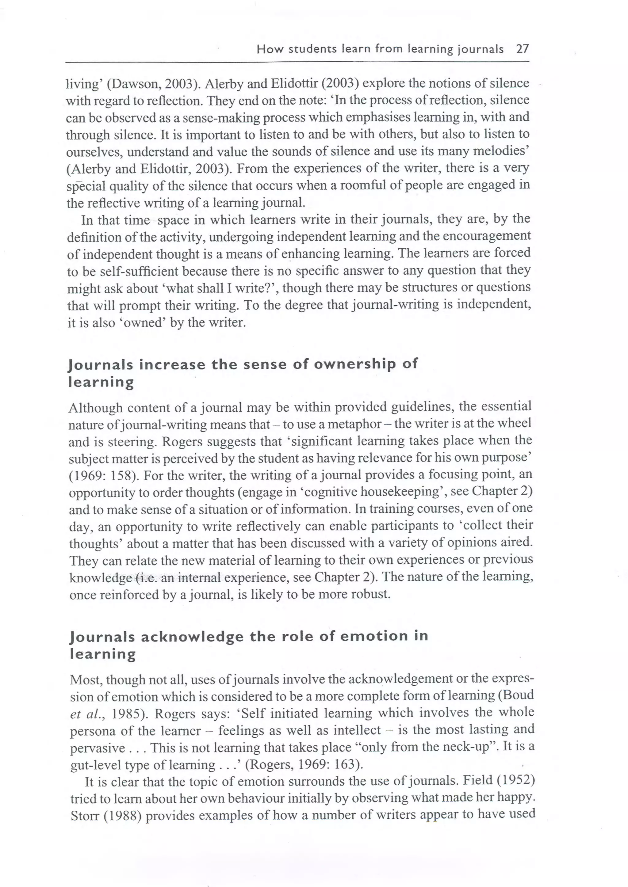 Learning journals completo