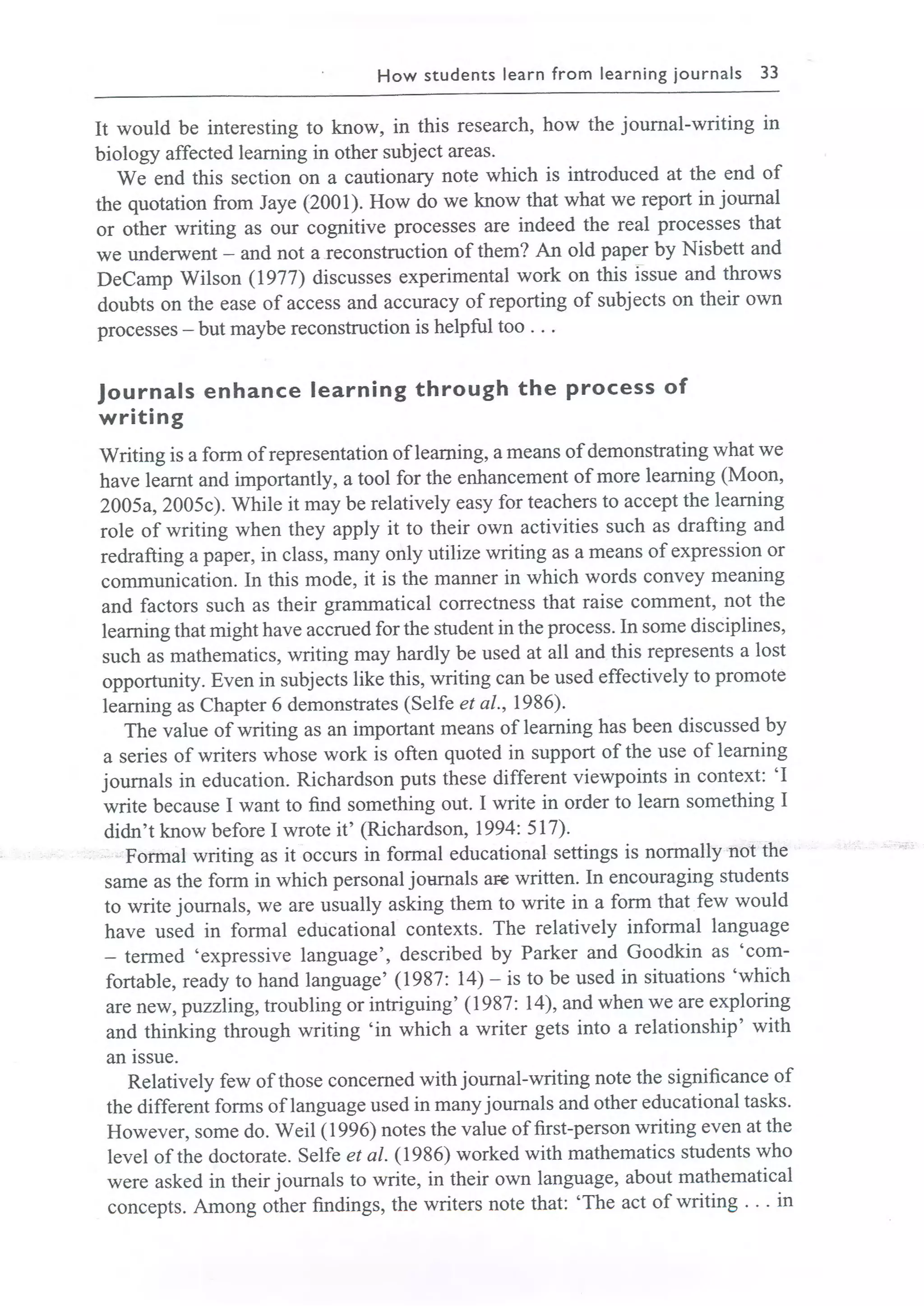 Learning journals completo