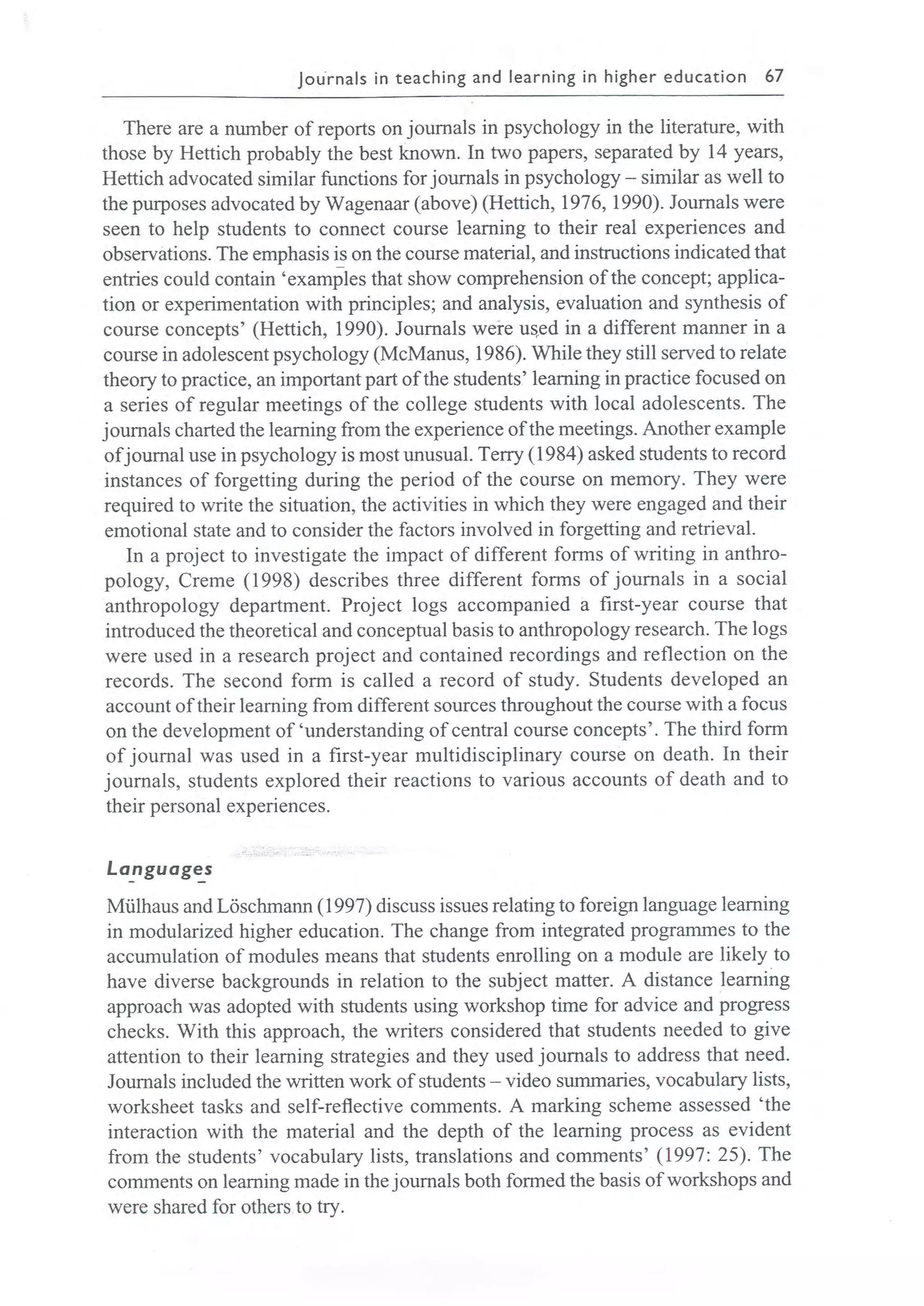 Learning journals completo