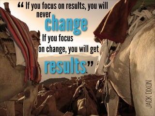 change
If you focus

on change, you will get

results.”

Jack Dixon

“

If you focus on results, you will
never

 