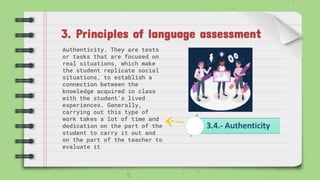 Authentic Language Scale Principles of Language Assessment.Activity 1. | PPTX