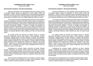 Peace Education Competency :Intercultural Understanding | PPT