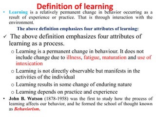 Psychology of Learning Ageze Belete PPT | PPTX