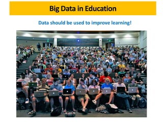 Big Data in Education
Data should be used to improve learning!
 