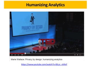 Humanizing Analytics
https://www.youtube.com/watch?v=8JLzs_xVKxY
 