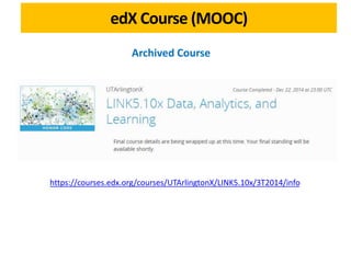 edX Course (MOOC)
Archived Course
https://courses.edx.org/courses/UTArlingtonX/LINK5.10x/3T2014/info
 