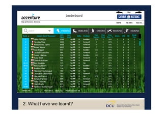 2. What have we learnt?
 