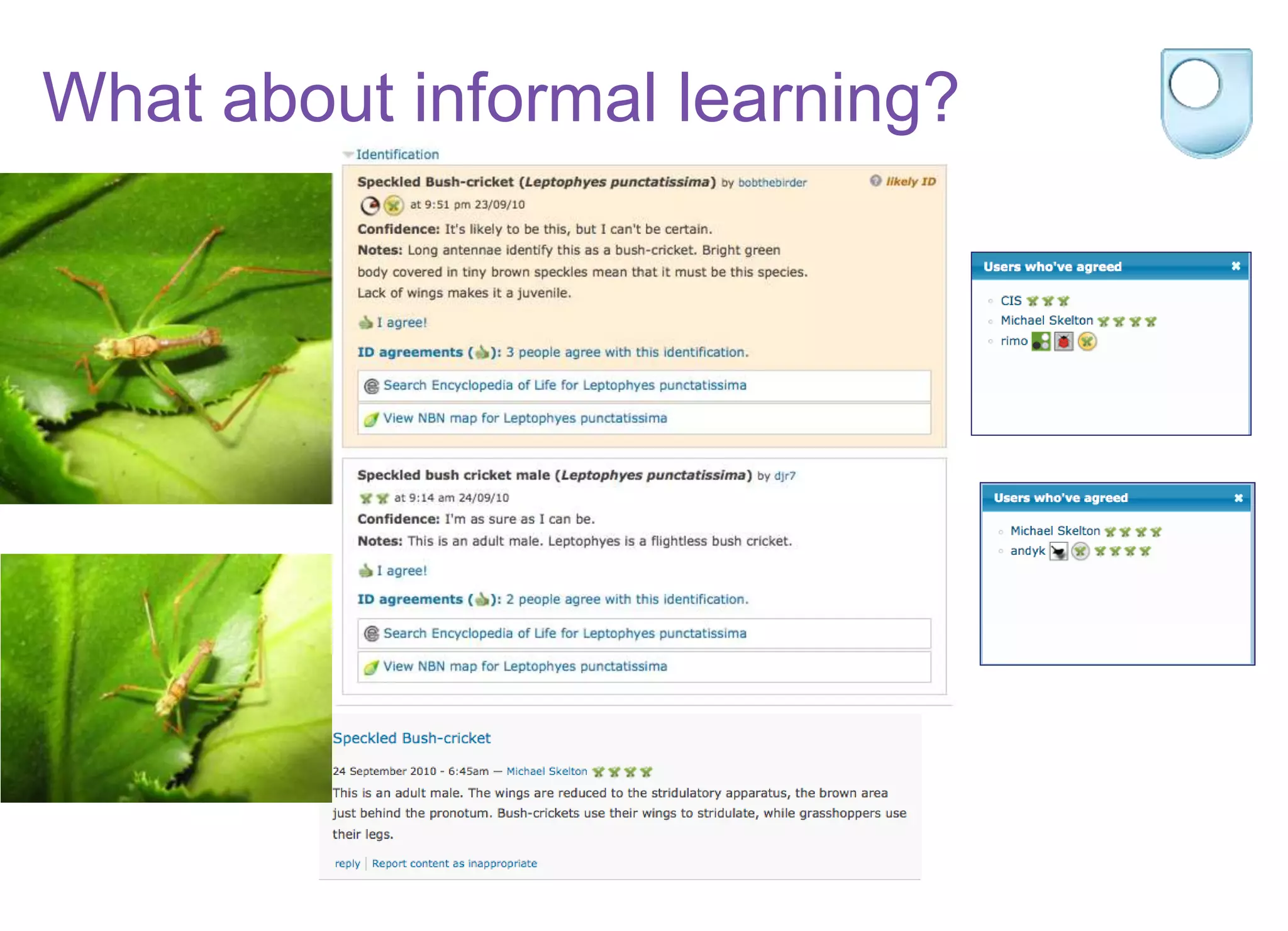 What about informal learning?
 