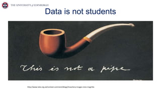 Data is not students
http://www.tate.org.uk/context-comment/blogs/treachery-images-rene-magritte
 