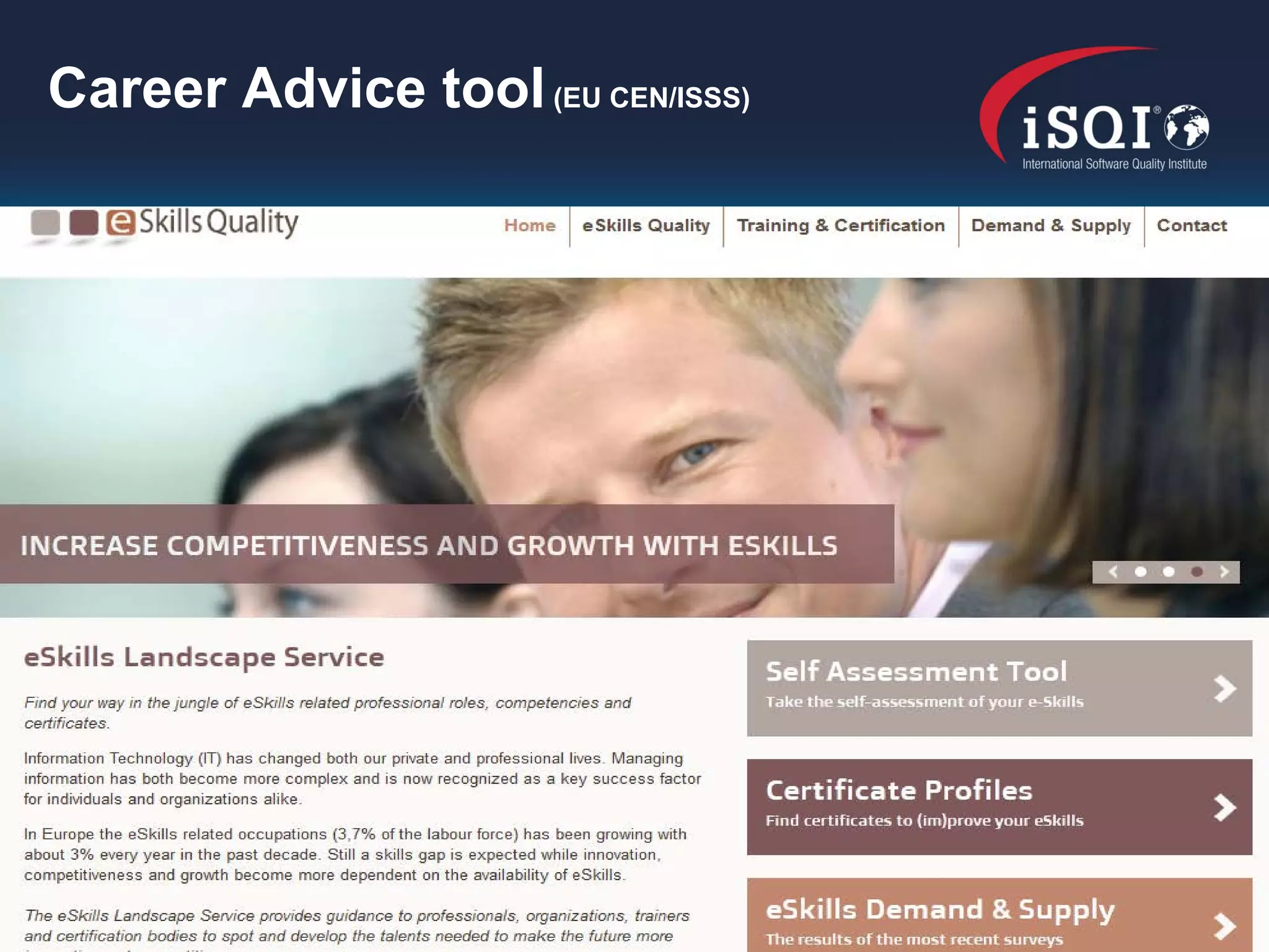 Career Advice tool (EU CEN/ISSS)
 