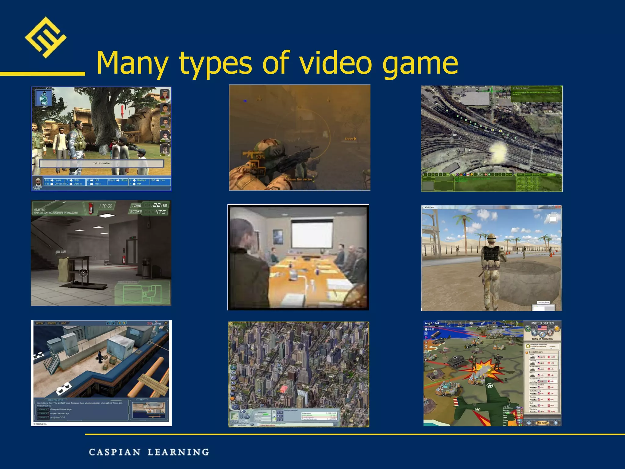 Many types of video game 