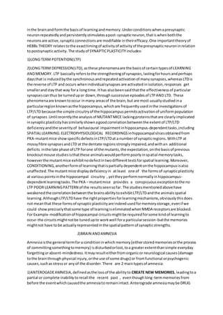 Learning and synaptic plasticity | DOCX