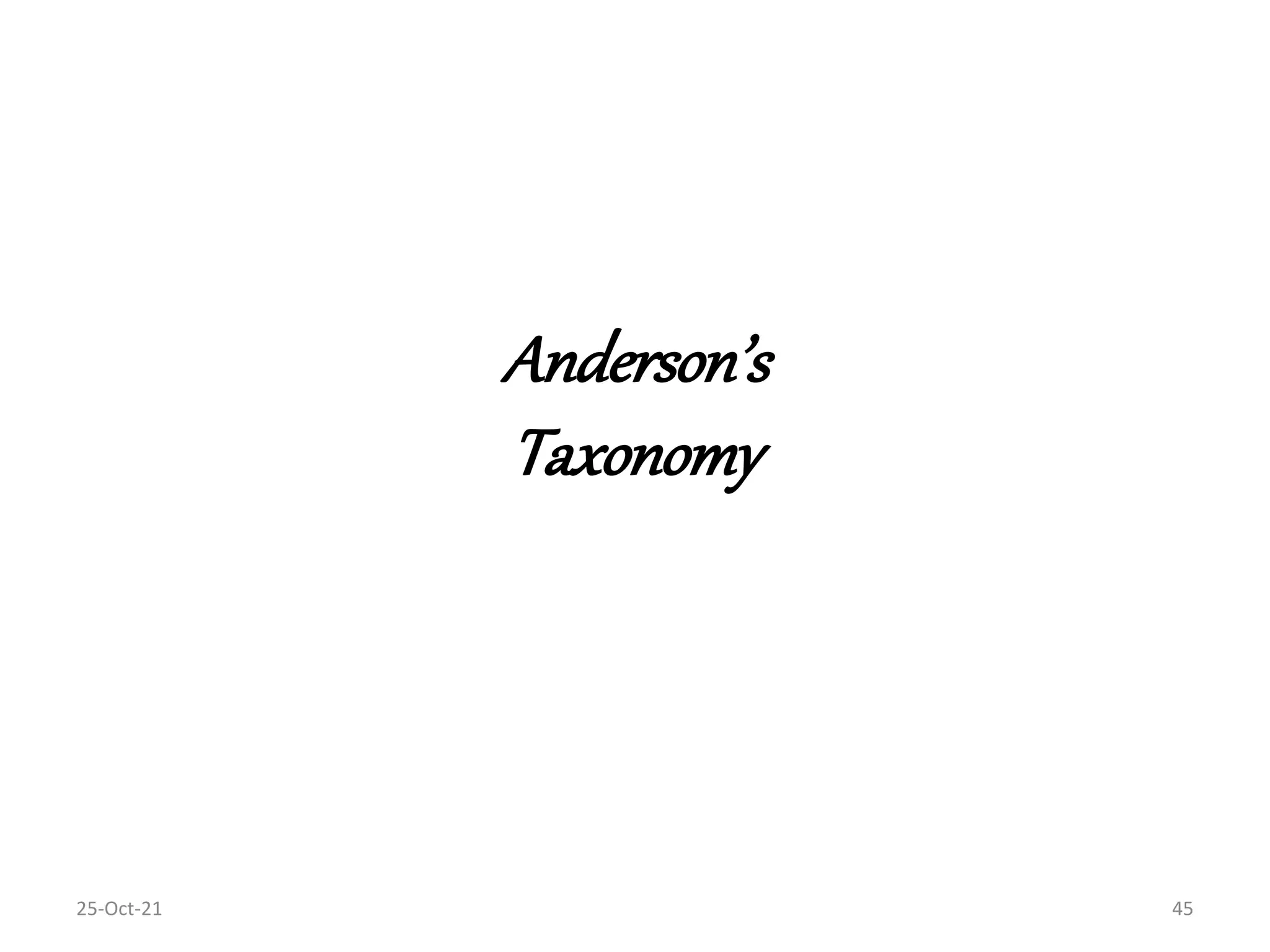 Anderson’s
Taxonomy
25-Oct-21 45
 