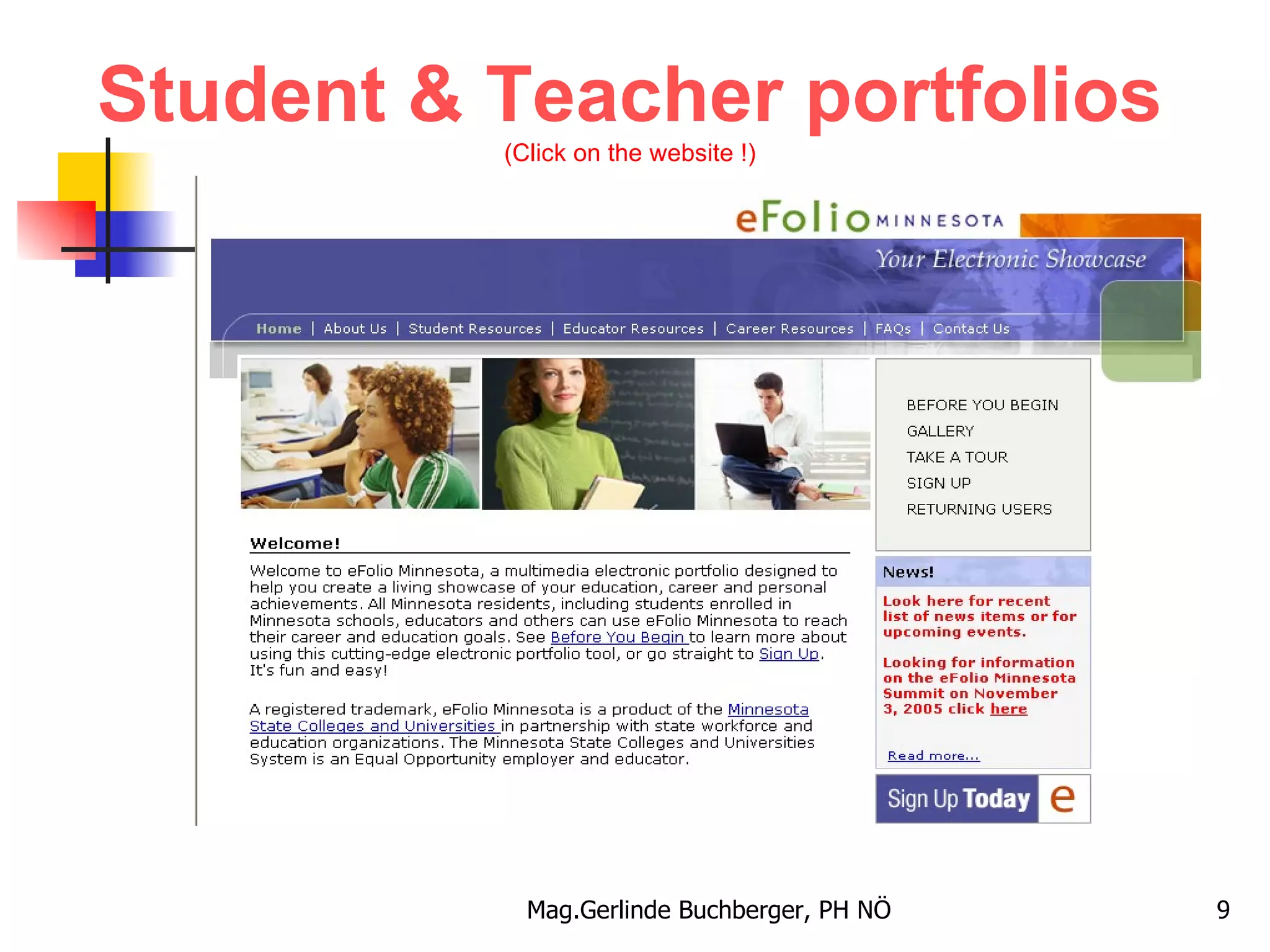 Student & Teacher portfolios (Click on the website !) 