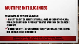 LEARNING - THINKING STYLES AND MULTIPLE INTELLIGENCES | PPTX