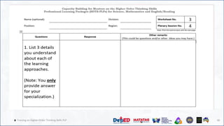 40
🔥 Training on Higher-Order Thinking Skills PLP 40
 