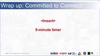 🔥 Training on Higher-Order Thinking Skills PLP 45
Wrap up: Committed to Connect!
<Insert>
5-minute timer
 