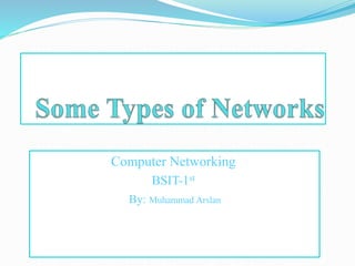 Computer Networking 
BSIT-1st 
By: Muhammad Arslan 
 