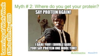 @LAWWeekWire #laww2019
Myth # 2: Where do you get your protein?
 