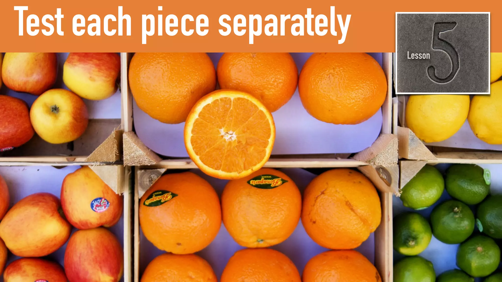 Lesson
Test each piece separately
 