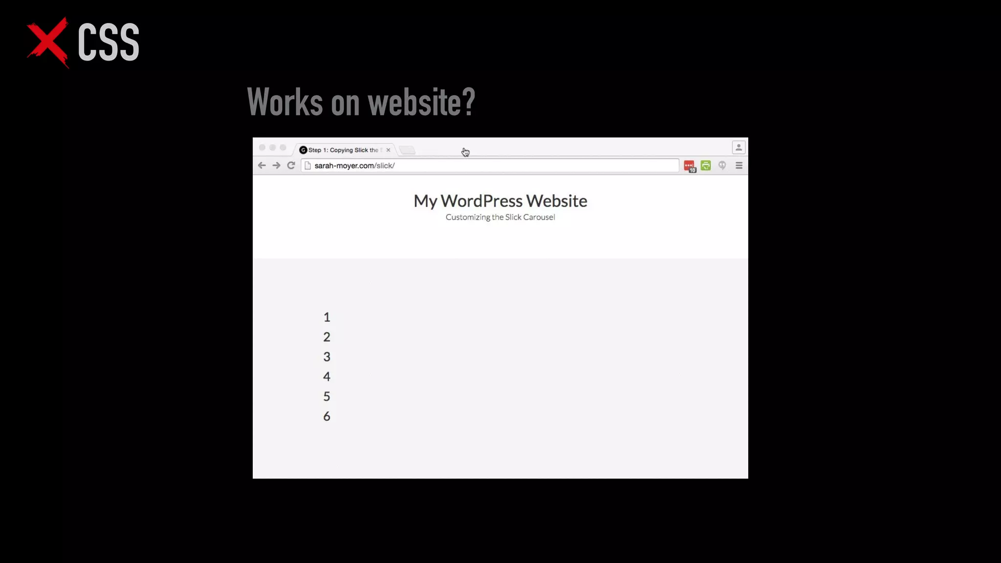 CSS
Works on website?
 