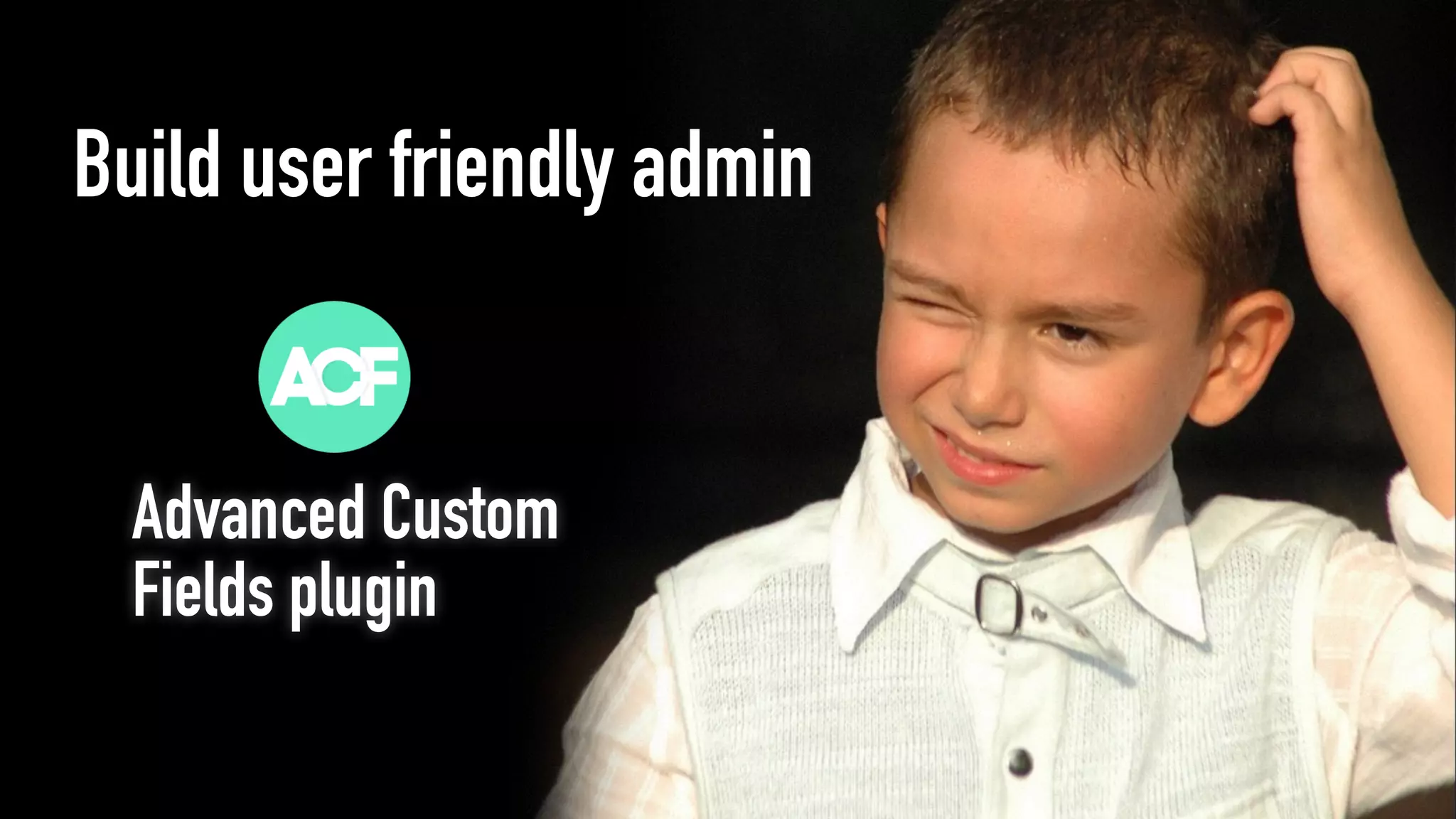 Advanced Custom
Fields plugin
Build user friendly admin
 