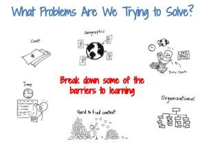 What Problems Are We Trying to Solve?
Break down some of the
barriers to learning
 
