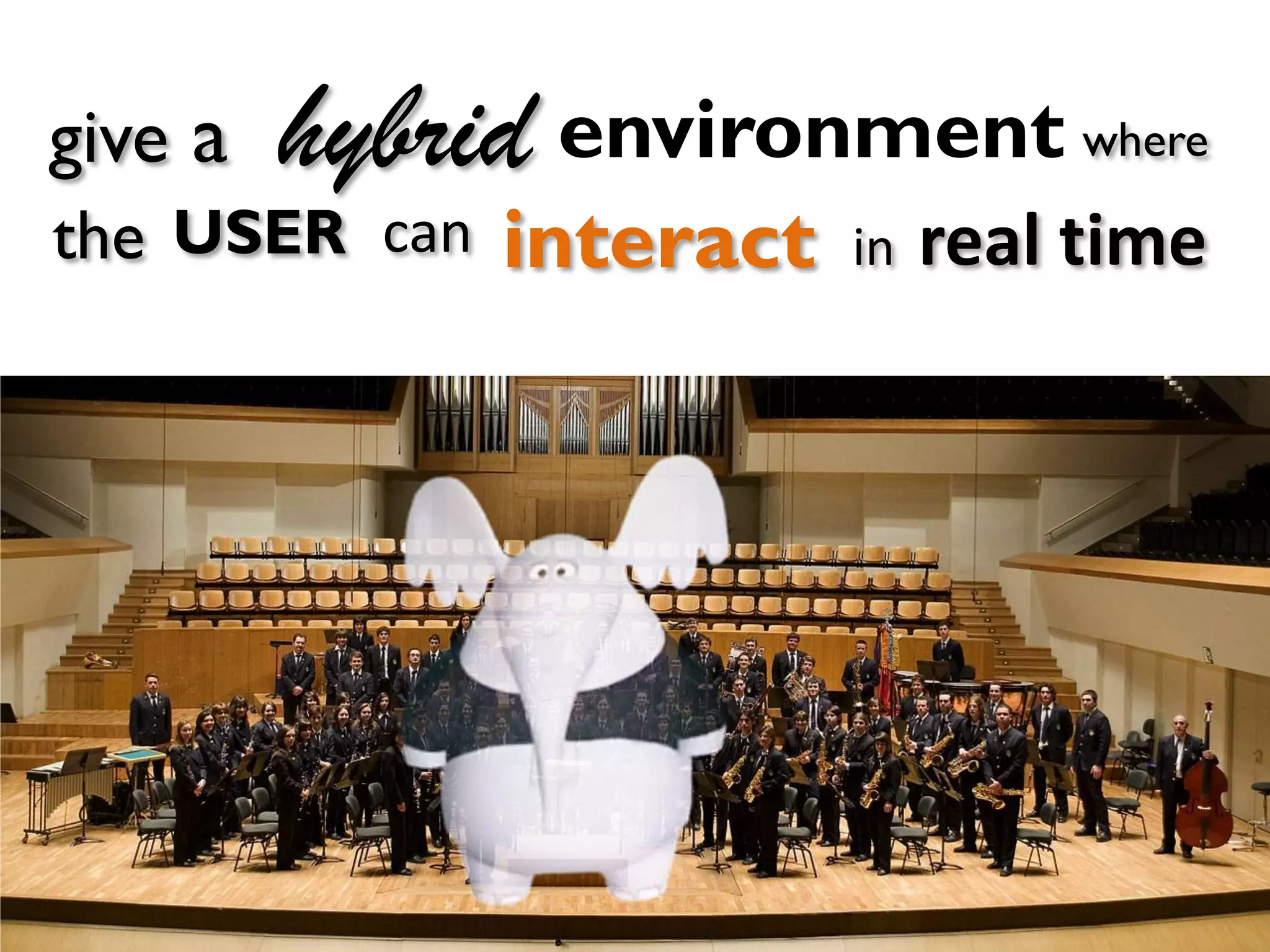 give a

hybrid environment

the USER can

interact

in

where

real time

 