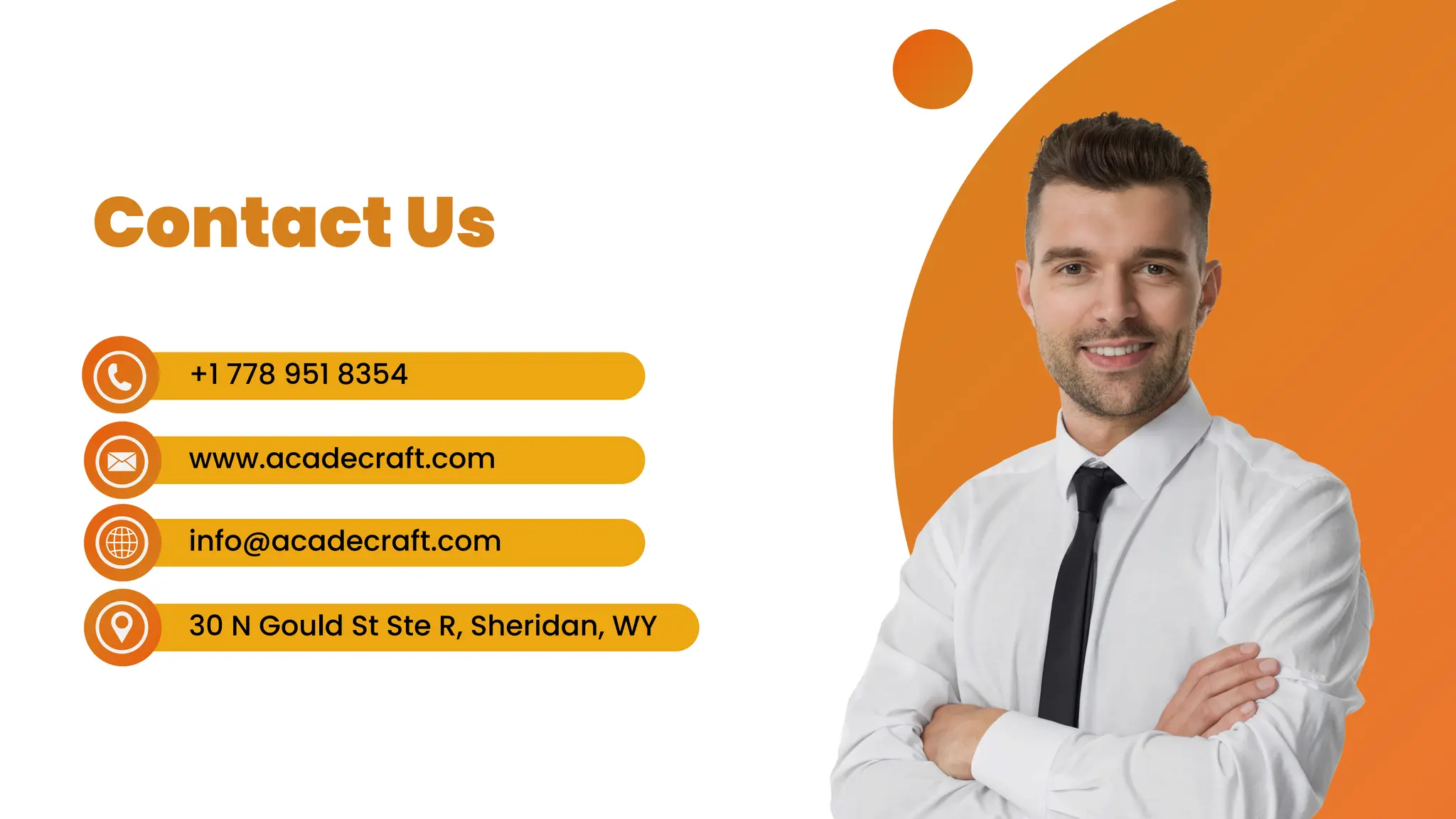 Contact Us
info@acadecraft.com
30 N Gould St Ste R, Sheridan, WY
+1 778 951 8354
www.acadecraft.com
 