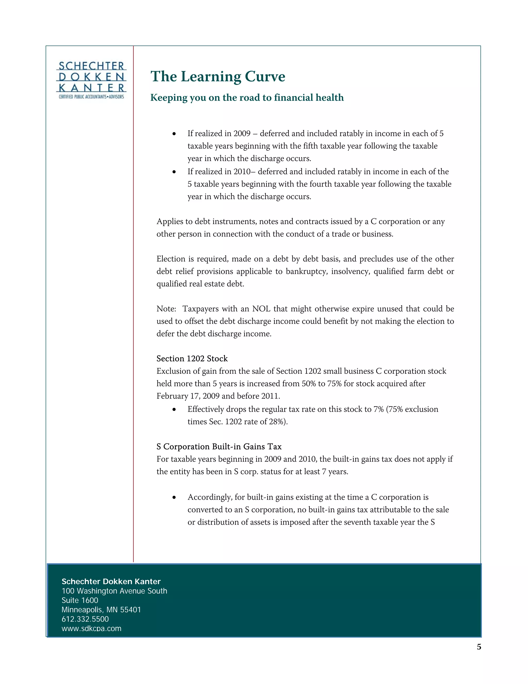 Learning Curvehandout May09