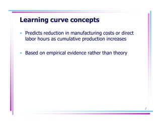 Learning Curves engineering economics of cse | PDF
