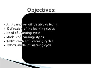 Objectives:
 