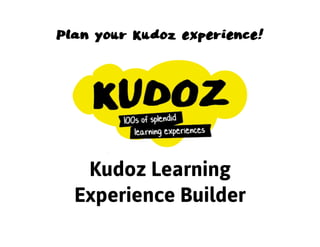 Kudoz Learning
Experience Builder
Plan your Kudoz experience!
 