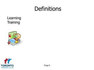 Definitions
Learning
Training




              Page 6
 