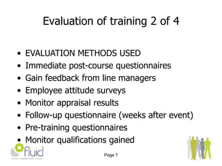 Page 6Evaluation of training 1 of 4FACTORS FOR MEASURING SUCCESS