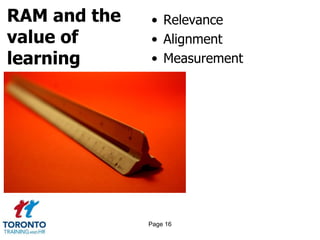 RAM and the
value of
learning
• Relevance
• Alignment
• Measurement
Page 16
 