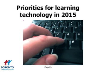Page 23
Priorities for learning
technology in 2015
 