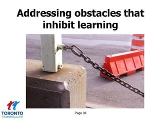 Page 36
Addressing obstacles that
inhibit learning
 