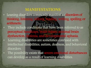 Manifested Disability Learning Disabilities and Autism-Pediatric dentistry | PPTX