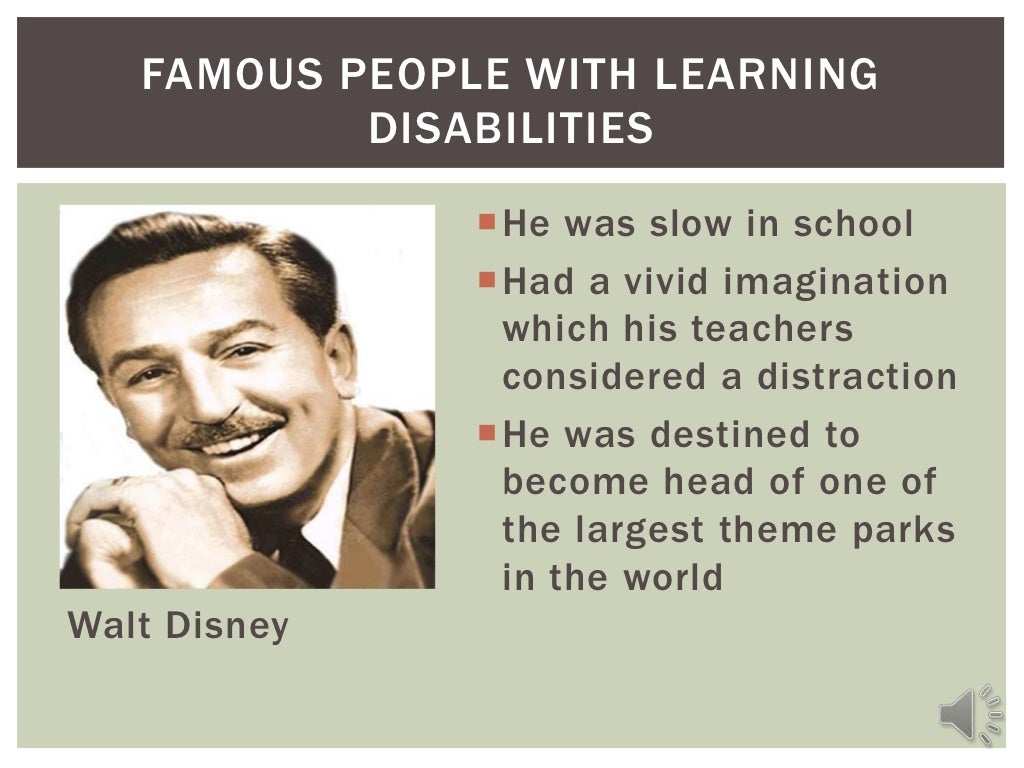 Learning disabilities and famous people