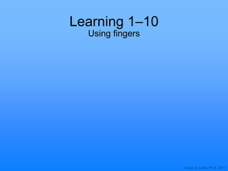 © Joan A. Cotter, Ph.D., 2011
Learning 1–10
Using fingers
 