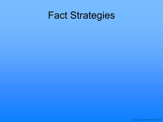 © Joan A. Cotter, Ph.D., 2013
Fact Strategies
 
