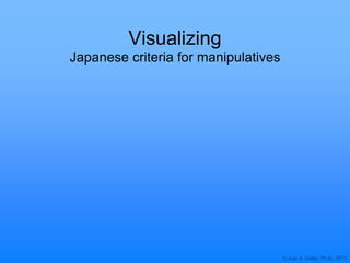 © Joan A. Cotter, Ph.D., 2013
Visualizing
Japanese criteria for manipulatives
 