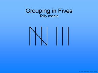 © Joan A. Cotter, Ph.D., 2013
Grouping in Fives
Tally marks
 