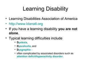 Learningdisability | PPT | Brain and Nervous System Disorders ...