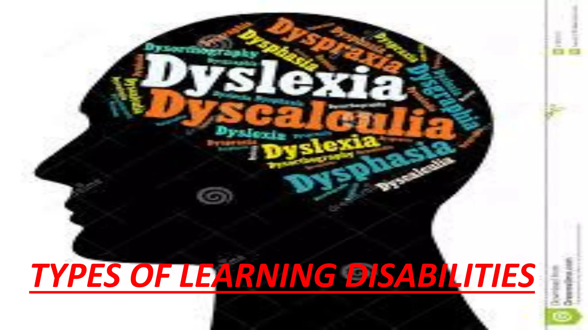 TYPES OF LEARNING DISABILITIES IN CHIDREN | PPT