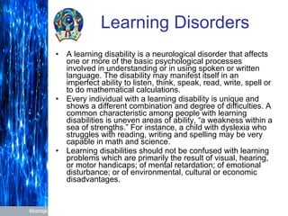 Learning disorders | PPT