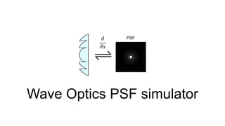 Wave Optics PSF simulator
PSF𝜕
𝜕𝑥
 